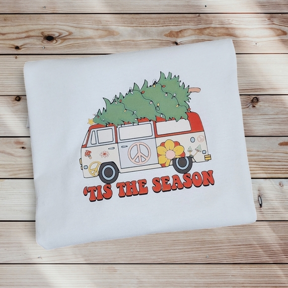 Gildan Tops - SALE Tis The Season Retro Hippie Boho Christmas Shirt